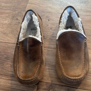 UGG Men's Tan Suede Slip-On Loafers